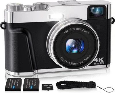 Фотокамера Nsoela DC202 48Мп / CMOS / 4K 60fps / 16X зум / Черная