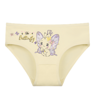 Трусы слипы для девочки с принтом ButterFly - Donella - 4171PB103 - 86-92 см - Желтый
