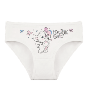 Трусы слипы для девочки с принтом Fluffy Bear - Donella - 4171PB109 - 86-92 см - Молочный