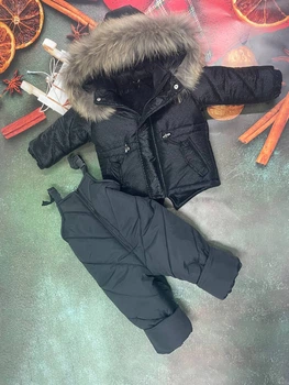 Зимовий комбінезон з курткою дитячий Look Plus чорний блиск 92-98 см