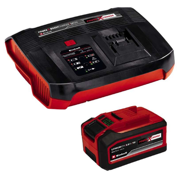 Мощный аккумулятор и зарядное устройство Einhell PXC-Starter-Kit 18V 4-6Ah 6A Boostcharger : время зарядки 60 мин (4512143)