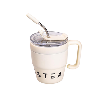 Термочашка Coffee & Tea 480 мл з трубочкою бежева