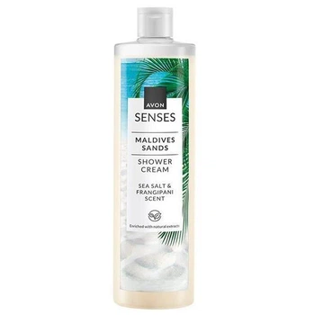 Крем-гель для душа «Мальдивские пески» 250 мл Avon Senses, Maldives Sands, Shower Cream, Sea Salt & Frangipani Scent с ароматом морской соли и франжипани