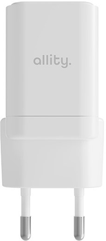 Ładowarka sieciowa Allity GaN PD QC ATC-01-30WAC 1x USB-C 1x USB-A 30W White (5906667550368)