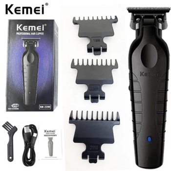 Акумуляторна машинка Kemei KM-2299 з 4 насадки Чорний