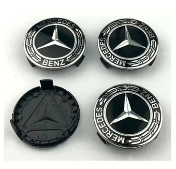 Колпачки на титаны "Mercedes" (75/70мм) черный/колосок (А1714000025)