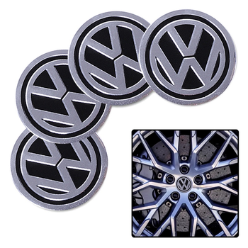Наклейка на ковпаки Volkswagen 60мм чорна (4шт) Клейкі