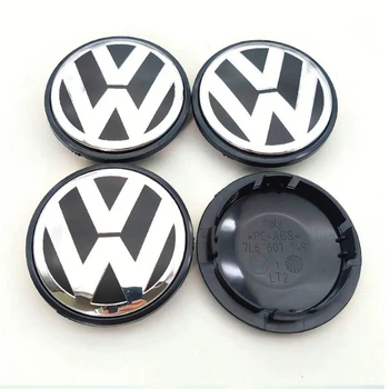 Колпачки на диски Volkswagen 76х65 мм черные 7L6601149