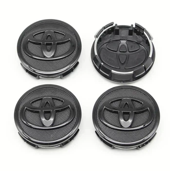 Колпачки на литые диски Toyota 57x53 мм черные антихром 2886 42603-02220 42603-52110