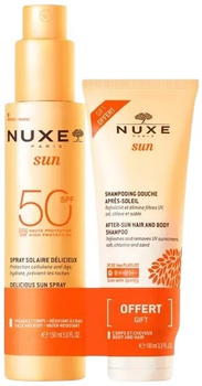 Zestaw kosmetyków do ochrony przeciwsłonecznej Nuxe Sun Delicious Spray przeciwsłoneczny SPF 50 150 ml + Szampon pod prysznic po opalaniu 100 ml (3264680043666)