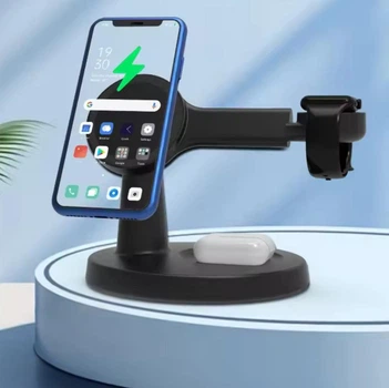 Беспроводная зарядная док-станция 3в1 VIKEFON магнитное зарядное устройство для iPhone / Airpods / Apple Watch, черная (110208797)