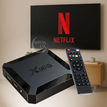 Смарт ТВ приставка для телевизора Android 11.0 2/16Gb Allwinner, медиаплеер TV Box с поддержкой WiFi, HDMI, USB, Ethernet, 4K, YouTube, Google Play, комплект с пультом, кабелем HDMI и блоком питания Черный QXW-96-Black