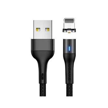 Магнітний кабель для заряджання Usams US-SJ333 U29, 2.4 А, 1 м, USB Type-A х Lightning, Чорний
