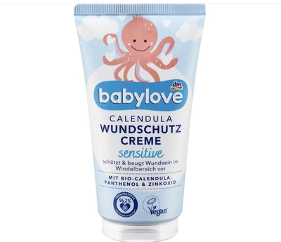 Детский защитный крем с календулой , цинком , пантенолом babylove Wundschutzcreme sensitive Calendula 75 ml