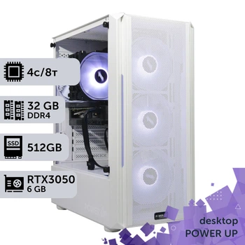 Рабочая станция PowerUp Desktop #479 Core i3 14100F / 32GB / SSD 512GB / GeForce RTX 3050 6GB специализированная вычислительная графическая система для архитекторов и инженеров