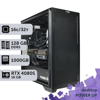 Робоча станція PowerUp Desktop #487 Ryzen 9 9950x / 128 GB / HDD 6 TB / SSD 1TB / GeForce RTX 4080 Super 16GB спеціалізована обчислювальна графічна система для архітекторів та інженерів