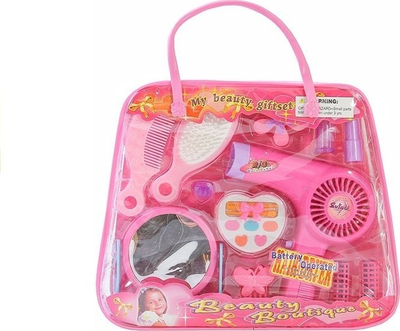 Zestaw piękności LEAN Toys z kosmetyczką suszarką na baterie i kosmetykami 1441 (5905884457504)