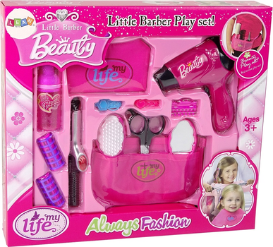 Zestaw fryzjerski LEAN Toys z suszarką i lokówką Różowy 13086 (5905323212862)