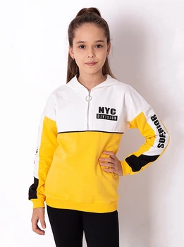 Кофта-худи для девочки Mevis желтая 3643-04 122 см