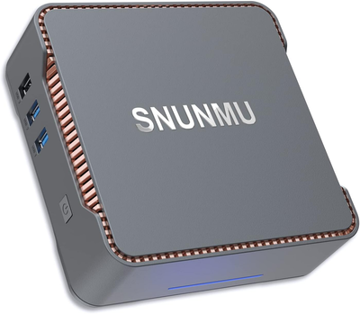 Мини ПК SNUNMU AK3 / Intel Celeron N3350 / RAM 4GB / eMMC 64GB / 2 x HDMI / LAN / Wi-Fi 5 / Bluetooth 4.2 / Windows 11 Pro / Серый Б/В
