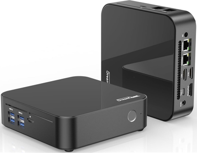Мини ПК DreamQuest Pro Plus / Intel Processor N150 / RAM 16GB / SSD 1TB / 2 x HDMI / 2 x LAN / Wi-Fi 5 / Bluetooth 4.2 / Windows 11 / Black