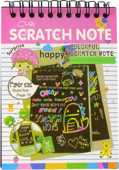 Zestaw zdrapywanka notes dla dzieci LEAN Toys Różowy 16035 (5905679075814)