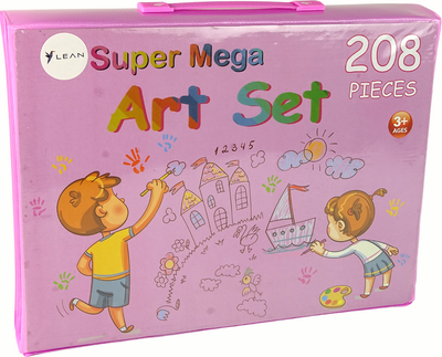 Zestaw artystyczny LEAN Toys w walizce 208 elementów Różowy 16155 (5905679077030)
