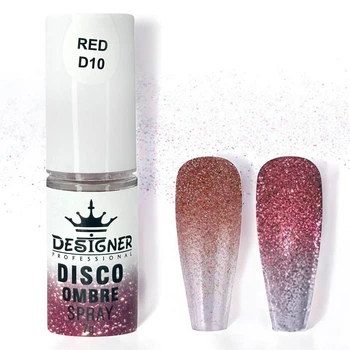 Светоотражающая спрей-пудра Red D10 для омбре Disco Ombre Spray Дизайнер (7г) для дизайна ногтей