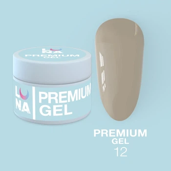Гель LUNAMoon Premium Gel №12 – коричневый на 15 мл для укрепления, выравнивания и наращивания ногтей