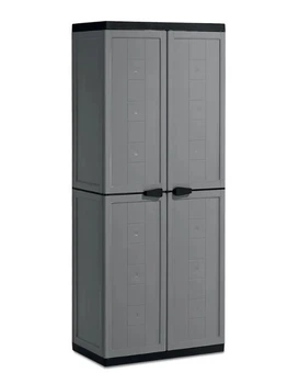 Шафа для зберігання Keter Kis Armadio Portascope Jolly 166х68x39 см темно-сіра пластикова господарська для мітли швабри (241070)