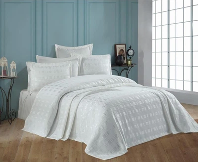 Покривало з наволочками Gardines Ekose Cream 240 x 260 см
