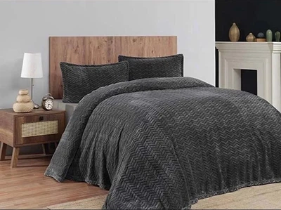 Покрывало с наволочками Merinos Sense 220×240 см темно-серое