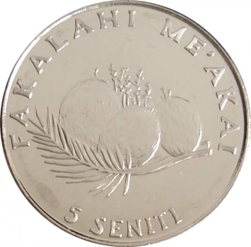 Монета Тонга 5 сенити 2005 UNC (KM#68)