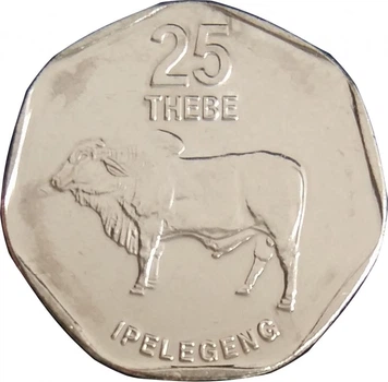 Монета Ботсвана 25 тхебе 2009 UNC (KM#28)