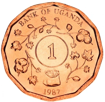Монета Уганда 1 шиллинг 1987 VF-AU (KM#27)