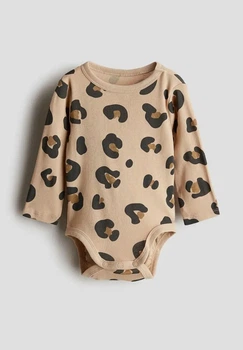 Боді для дівчинки бежевий леопардовий принт H&M 80см (400011486)