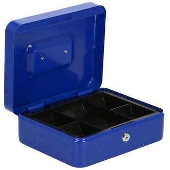 Кешбокс Springos Металева сейфова коробка 25 x 20 x 9 см блакитна HA5040 (5907719430621)