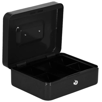 Кешбокс Springos Металева сейфова коробка 25 x 20 x 9 см чорна HA5041 (5907719430638)