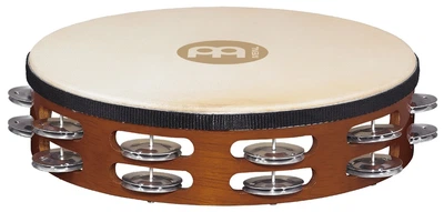 Тамбурін MEINL Traditional Goat-Skin Wood Tambourine Aluminium Jingles African Brown TAH2A-AB