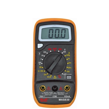 Мультиметр цифровой HAOYUE MAS830 батарейка 9V, 2 щупа, с прозвонкой и тестом транзисторов