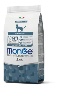 Сухой корм MONGE CAT Monoprotein Sterilised с форелью - 1,5 кг