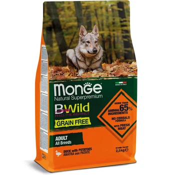Сухой корм MONGE BWild All breeds Adult утка-2,5кг