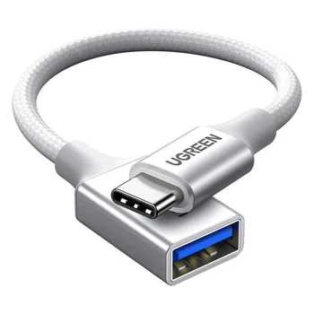 Кабель Ugreen Type-C to USB 3.0 OTG адаптер у нейлоновому обплетенні 15 см White (US378)