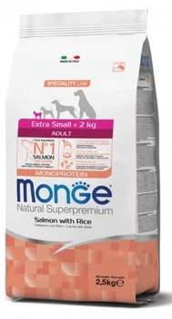 Сухой корм MONGE DOG Extrasmall Adult лосось с рисом - 2,5 кг