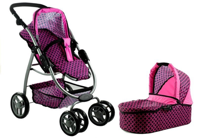 Wózek dla lalek Lean Toys Alice 2 w 1 z gondolą (5902808157960)