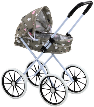 Wózek dla lalek Lean Toys składany wielofunkcyjny Szary 70 cm (5905991055952)