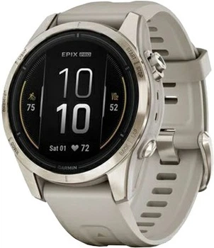 Смарт-часы Garmin Epix Pro Gen 2 Sapphire 42mm Soft Gold w. Light S. Band (010-02802-10/11)