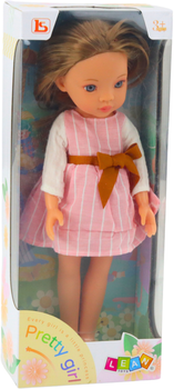 Лялька Lean Toys у рожевій сукні з бантом 32 см (5905991055594)