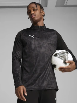 Спортивна кофта для футболу чоловіча Puma Teamcup Training 65916403 S Black-Silver-Flat Dark Gray (4067983811432)