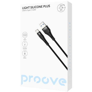 Кабель Proove Light Silicone Plus USB Type-C 3A (1m) black